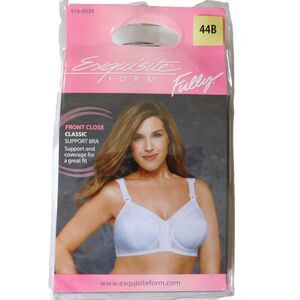 Exquisite Form‎ Womens Bra 44B Fully Front Closing Support Posture White 5100530
